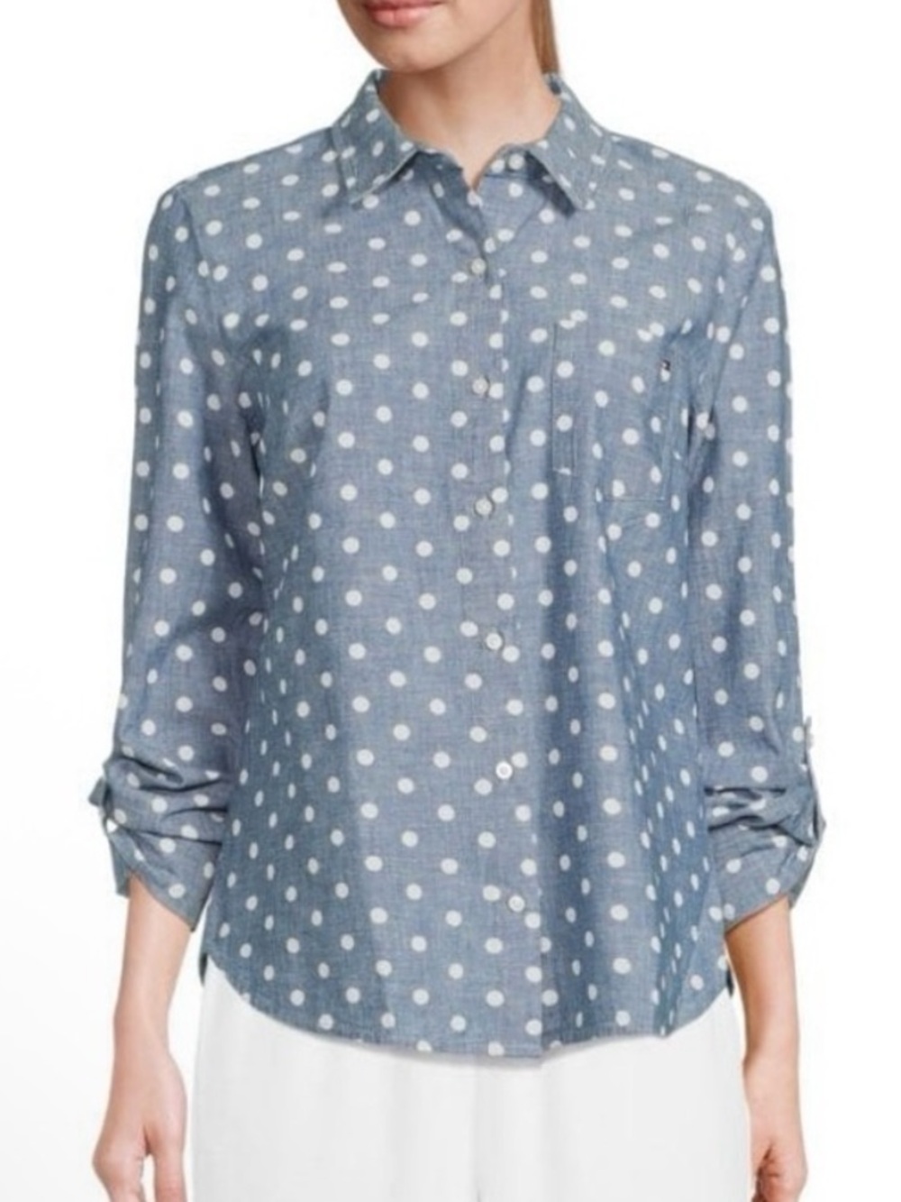 Tommy Hilfiger Blue Polka Dot Button-Down Shirt